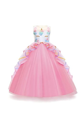 Generic Unicorn Princess Costume Birthday Celebration Party Dance Show Masquerade Costume With Hairband