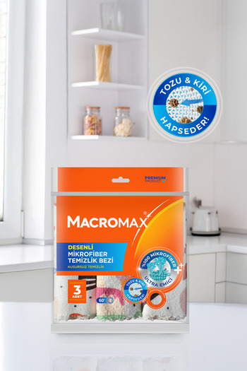 MACRO MAX Patterned Microfiber Cleaning Cloth 3 Pack, Ultra Absorbent Dust Collector Multi-Purpose Cloth