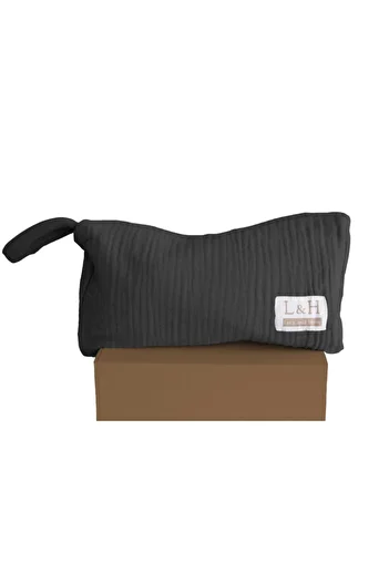 Lucy and Home 4 Layer Muslin Beach, Travel, Makeup Bag Anthracite