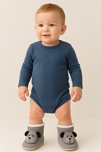 Puppis Baby Cute Figured Baby Slippers, Non-Slip Sole, Anti-Sweat, Ilkadım Organic