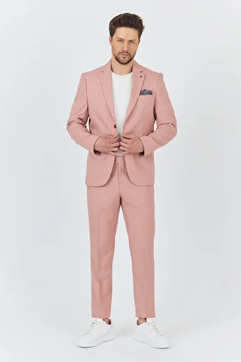 Frappoli Nipoye Men's Skin-Pudra 2'Li Slim Fit Suit