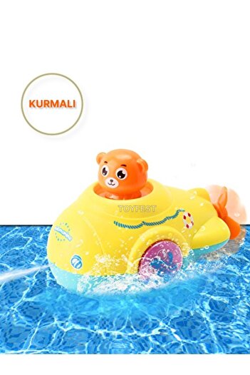 TOYFEST Kurmalı Kendiliğinden Banyo Küvet Havuz Deniz de Yüzen Ayıcık Submarine Denizaltı Oyuncak - Model 1
