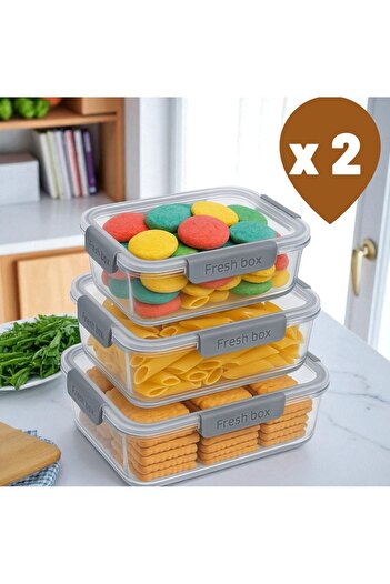 Herza House Set of 6 Fres Box Storage Containers - with Silicone Gasket