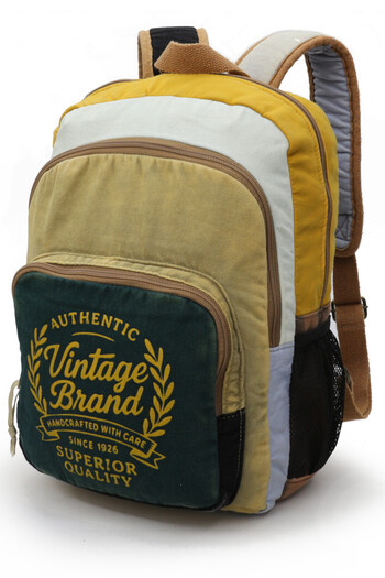 Cappadocia Vintage 4034 Cream Back School Travel 15.6 Inch Laptop Daily Notebook Soft Cotton Bag