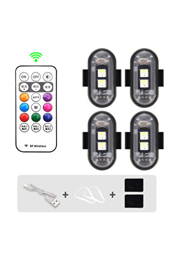 Choice 4PCS Wireless Light Aircraft Airplane Helicopter Warning Lights RGB Led Aircraft Strobe lights Motor
