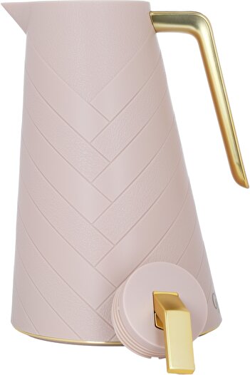 Alsaif Gallery Glory Pro Thermos Light Brown Golden Handle 1.5 Liter