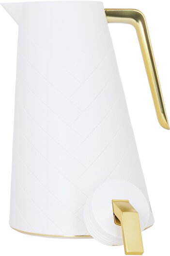 Alsaif Gallery Glory Pro Thermos Light Beige Golden Handle 1.5 Liter