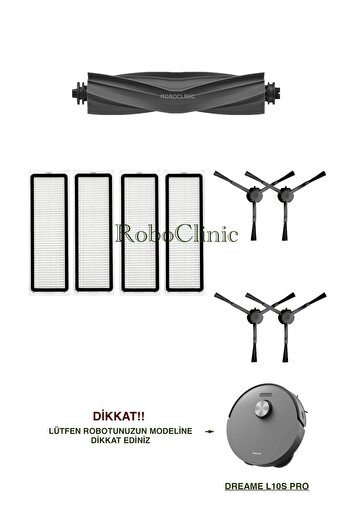 Roboclinic Perie de schimb compatibilă cu aspiratorul robot Dreame L10s Pro, set de filtre Hepa-9 bucăți