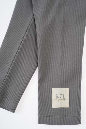 Little Gusto Camisole Ribbed Tights Kids Gray Organic Cotton