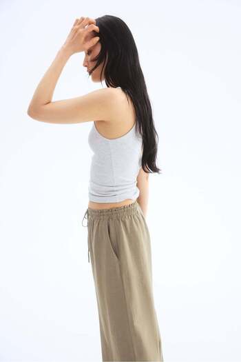 H&M Wide Linen-blend Trousers