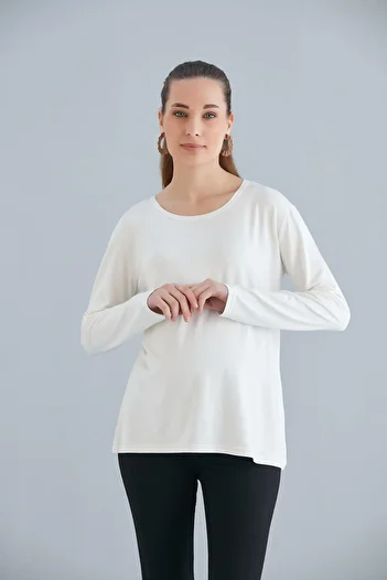Işşıl IŞIL 4537-Zero Collar Maternity Viscose Lycra Badi