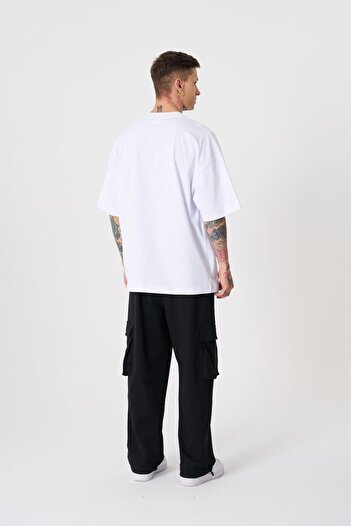 Machinist Men's Sylvester Printed Oversize White T-Shirt