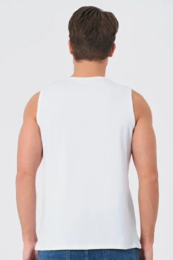 BRAINWEAR Cotton Lycra Flexible Men's Athlete Tank Top – Wide Collar - Fitness & Beach & Casual & Underwear Compatible
