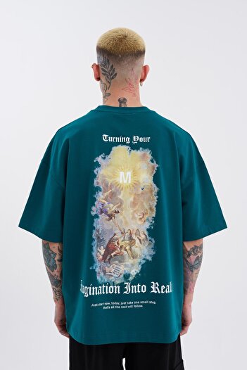 Machinist Men's Oversize Petrol T-Shirt - Turning Your Imagination Printed