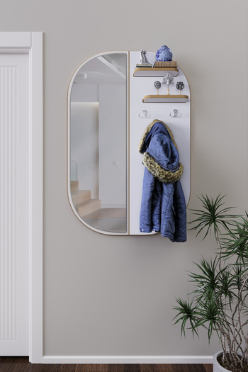 zeo wood design White Wall Dress - Decorative, Mdflam Mirrored Hanger