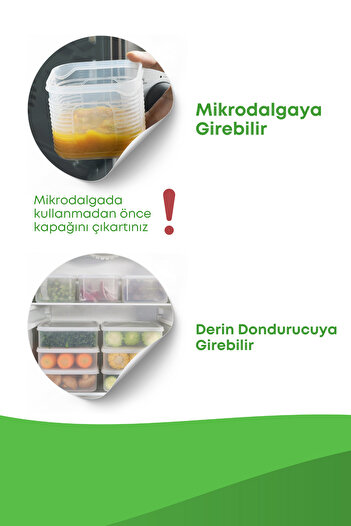 grimorlife 7 Parça Sızdırmaz Hava Almaz Saklama Kabı Seti-kahvaltı Piknik Seti-derin Dondurucu Ve Mikrodalga