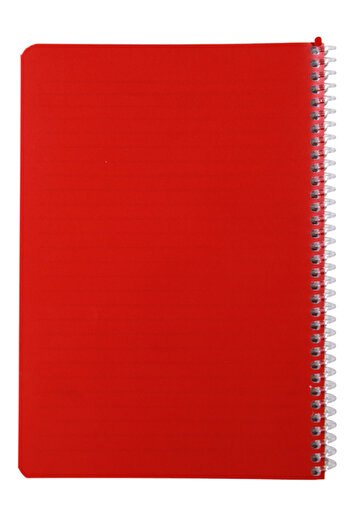 Mynote Flex A4 72 Sheets Lined Spiral Plastic Cover Notebook Pastel Red