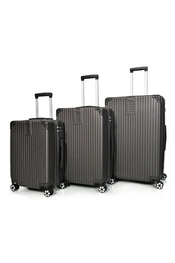 MORANO Morano Luggage Set 3 Pieces Luggage Set 28''-24''-20'' Inch Dark Grey