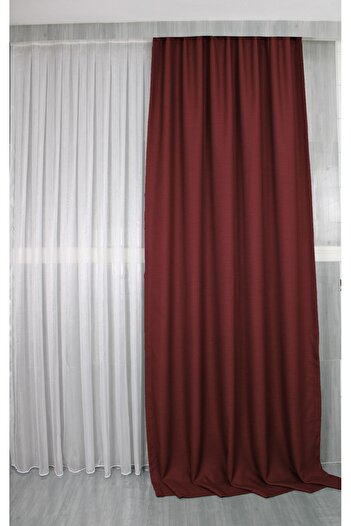 MebelPort Curtain Linen Foundation Rustic and Cornice Suitable Straight Planting