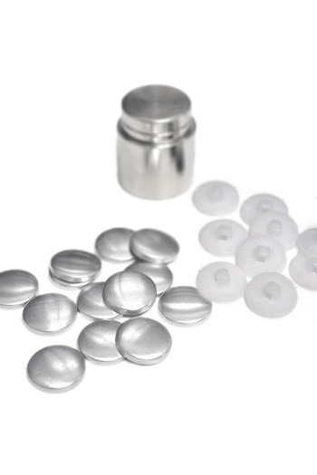 Klinkshop 44 Size Fabric Coated Capsule Button Hammer Making Kit - 100 Pieces 28mm Capsules and Button Pressing Apparatus