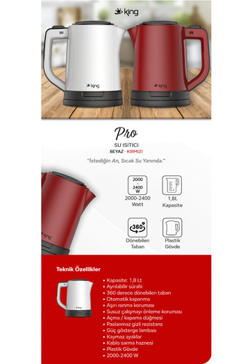 King KSI 1003 PRO WATER HEATER RED