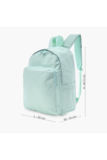Juniors Solid Backpack with Adjustable Straps and Zip Closure - 16 inches