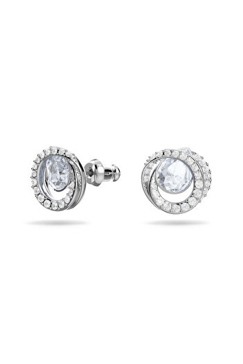 Swarovski Generation düğme Küpeler, Armut şekli, Mavi, Rodyum kaplama