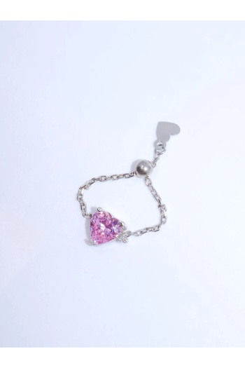Reorah Collection Kalpli Chain Yüzük Pembe 925 Ayar Gümüş