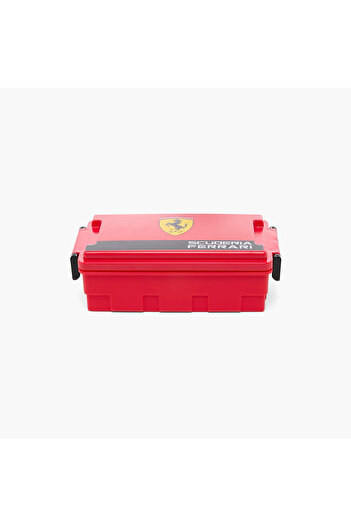 Ferrari Logo Print Lunch Box with Clip Lock Closure