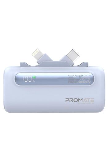 Promate 5000mAh portable battery with 20W USB-C™ connector