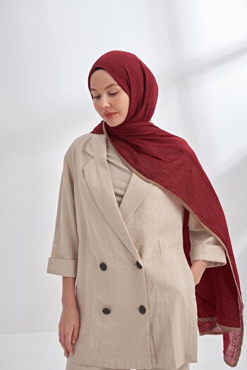 ARMANDA Muslin Tie Shal - Bordo