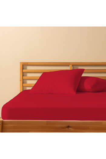 Lief Home ملاءة مزدوجة مطاطية قطن 100% مقاس 160x200+30 |   غطاء وسادة 50x70 (2 قطعة)