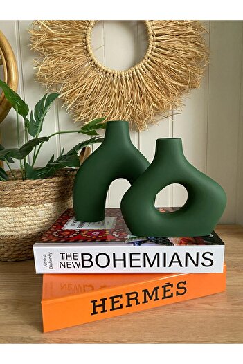 Porselian Single Color Double Decorative Bohemian Vase