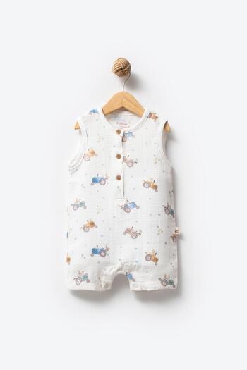by bubbles Summer Muslin Tractor Basic Jumpsuit