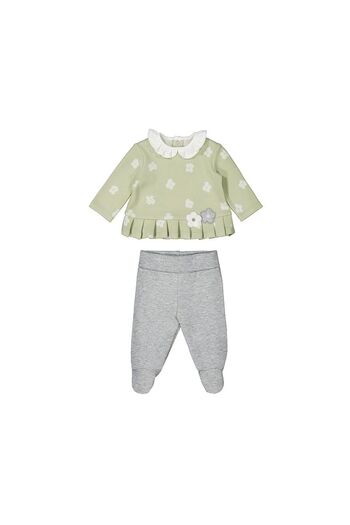 MAYORAL Winter Baby Girl Blouse Booties Pants Set Green (0-1 Month, 55 cm)