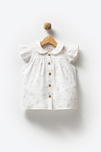 by bubbles Muslin Flower Pattern Baby Girl Dress