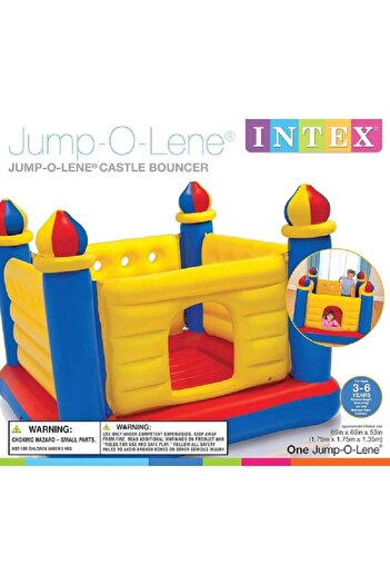 Intex Jump-o-lene Inflatable Castle House Bouncer Multicolor Intx 69 X 69 X 53 Inch