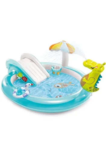 rut&cari Inflatable Dinosaur-Themed Play Center - Pool 333x229x112 cm, Slide & Fun Accessories