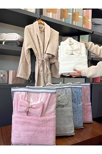 sarra Mysoft Bambu Single Bathrobe - Cream
