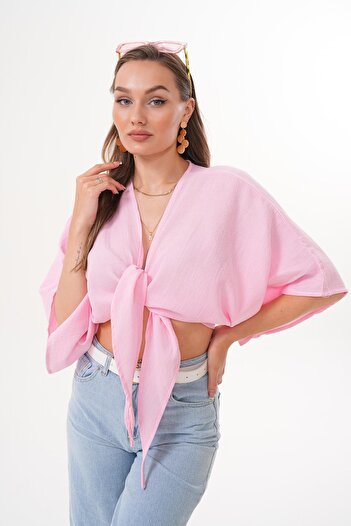 ŞİMAL Women's Front Tie Muslin Bolero 250000   -