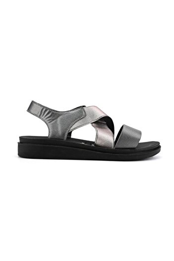 Tmall Women's Sandals, Low Sole, Made of Eco-Leather, SA91, Gun