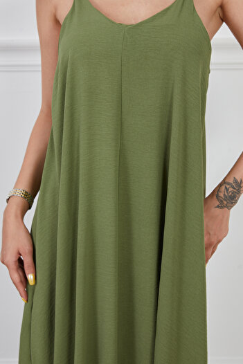 DPARİS Ayrobin Fabric Adjustable Strap Dress