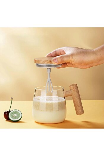 KARAKER 400ml Elegant Self-Stirring Glass Mug