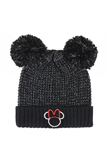 Minnie Mouse Beanie with Bow – Black
