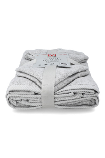 Bibb Home 6-Piece Zero Twist Super Soft Ultra Absorbent Towel Set Silver TOWE