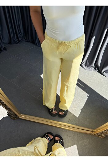 BÜŞRA PERKER Yellow 100% Linen Trousers