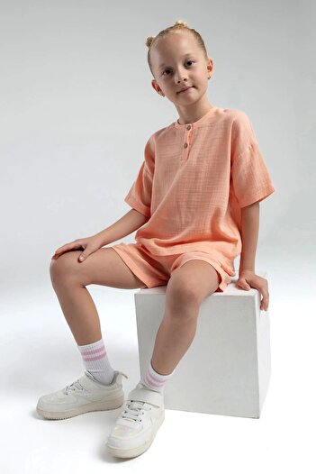 Rolypoly Girl shorts set - salmon