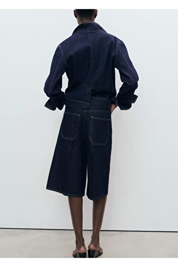 MANGO Woman Orta bel denim bermuda jort