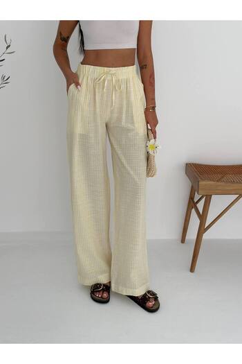 Noa Noa Striped Wide Leg Linen Trousers