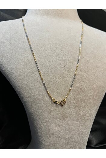 Fam&Co Jewelry Kadın Çift Renk Xuping İnce Zincir Kolye – Altın ve Gümüş Tonlu Suya Dayanıklı Model